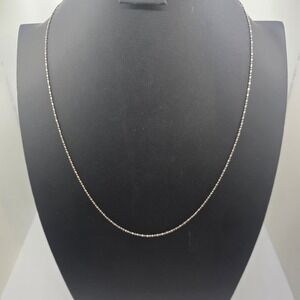 Italy 925 Sterling Silver Bar and Ball Bead Link Chain Necklace 18 Inch Dainty